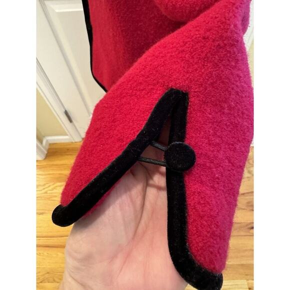 Icelandic Designs 100% Wool Cardigan Sweater Womens M Embroidery Velvet Trim - Picture 10 of 13